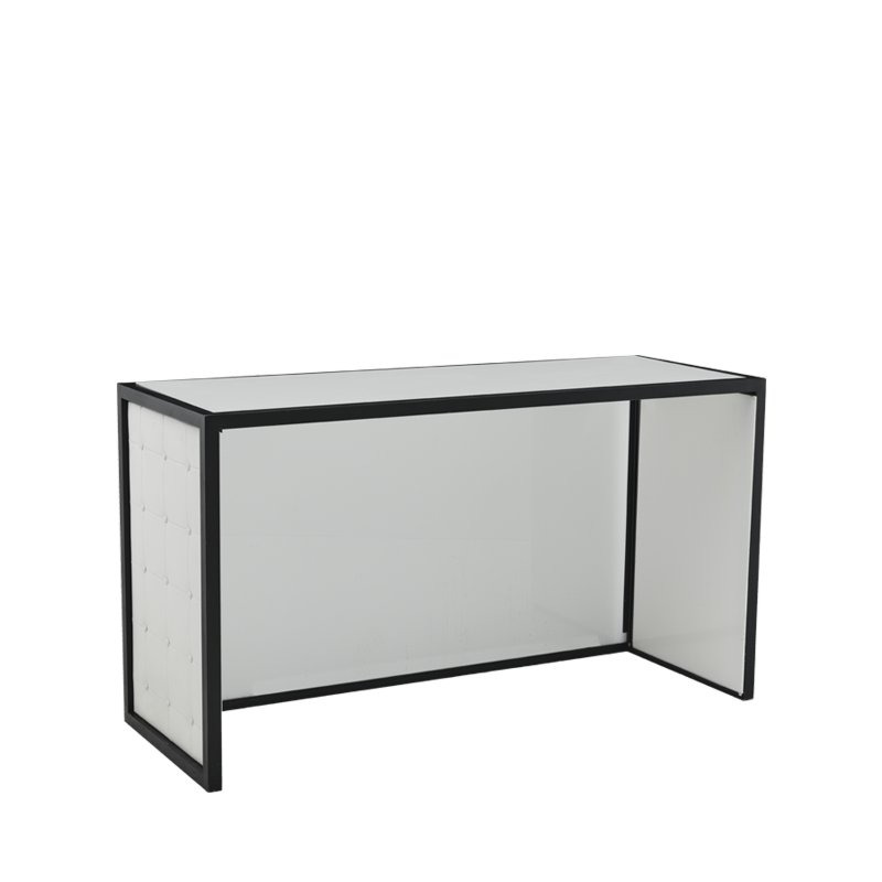 Unico Bar With Black Frame and White Upholstered Panels 
