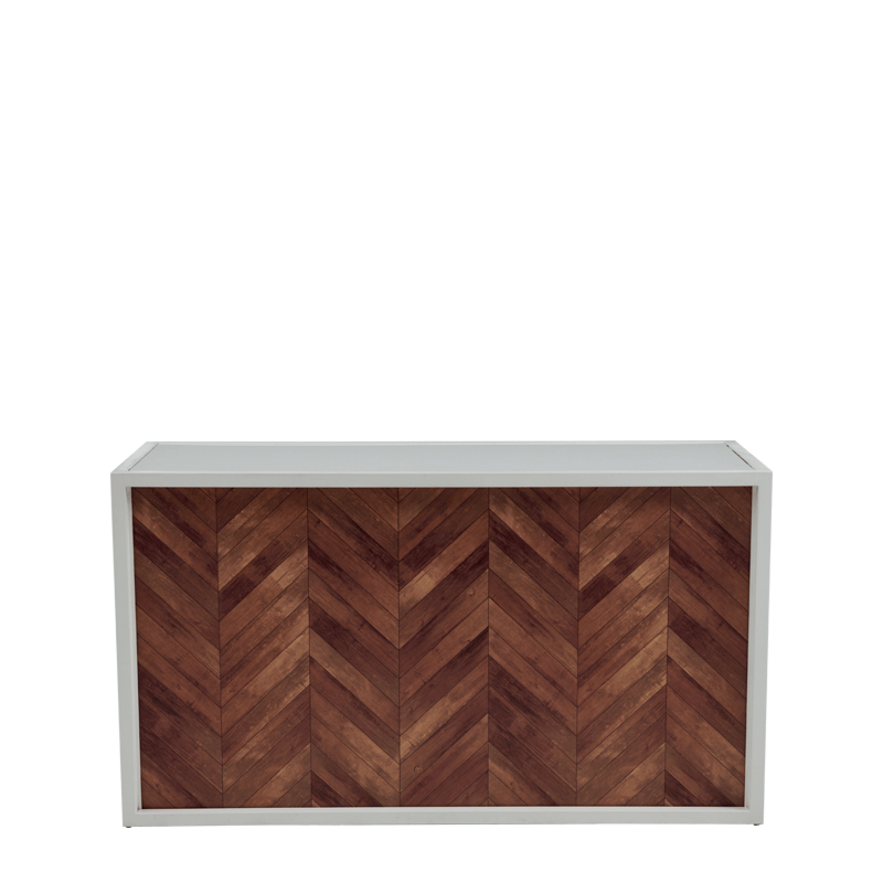 Unico Bar with White Frame and Wood Effect Front