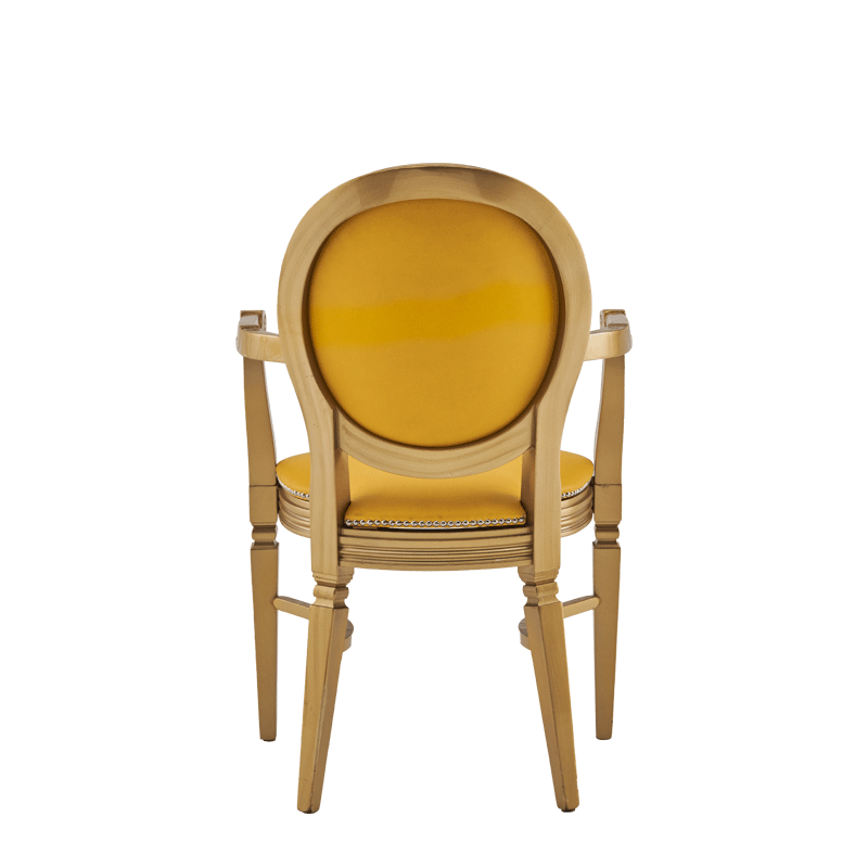 Chandelle Armchair in Gold with Yellow Seat Pad