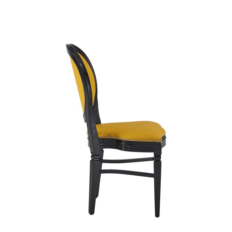 Chandelle Chair in Black with Yellow Seat Pad
