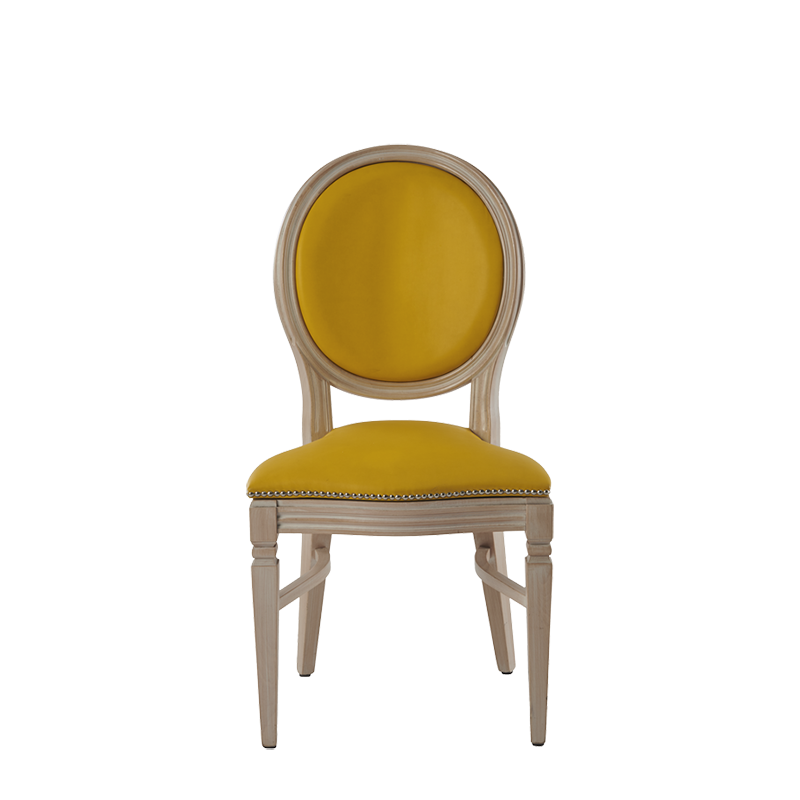 Chandelle Chair in Ivory with Yellow Seat Pad