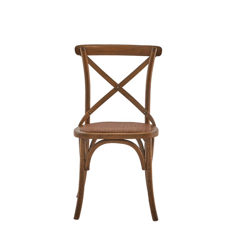 Coco Chair in Natural Wood with Cane Work Seat Pad