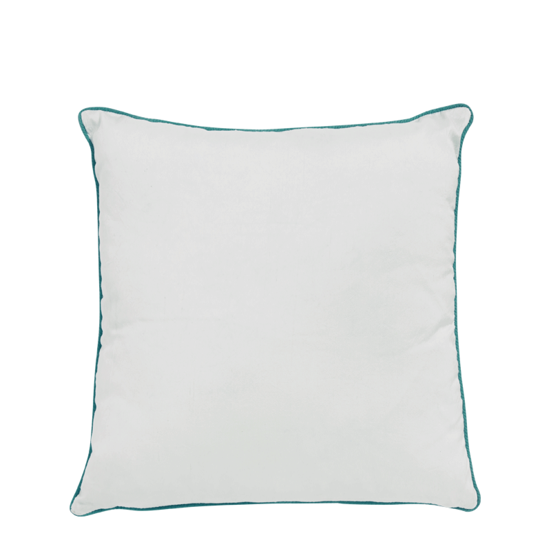 Turquoise and White Cushion