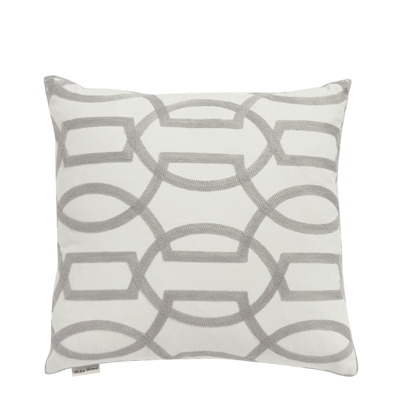 White Cushion with Grey Forms