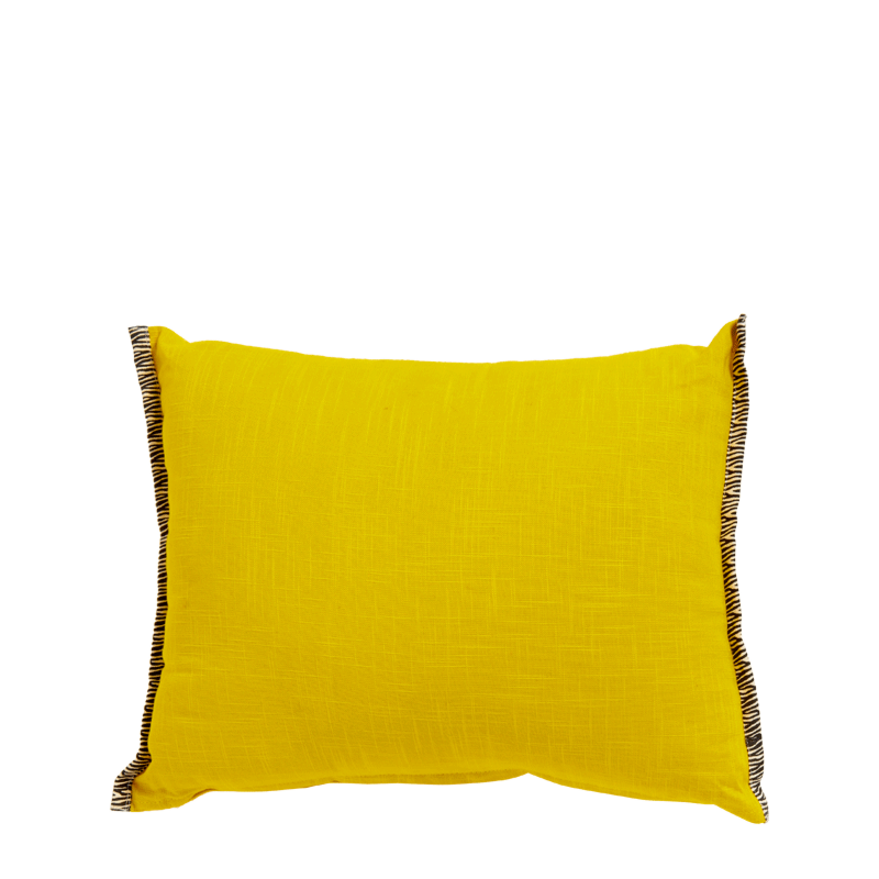Yellow Cushion with Zebra Print