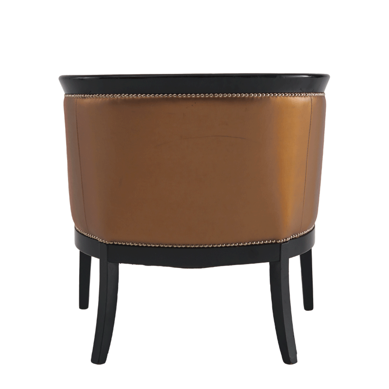 Divano Armchair in Black with Copper Seat Pad