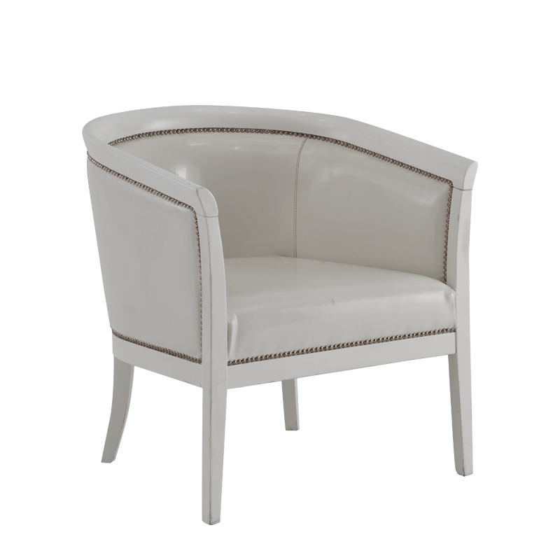 Divano Armchair in White with White Seat Pad