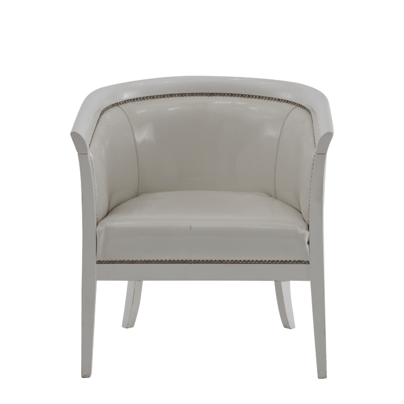 Divano Armchair in White with White Seat Pad