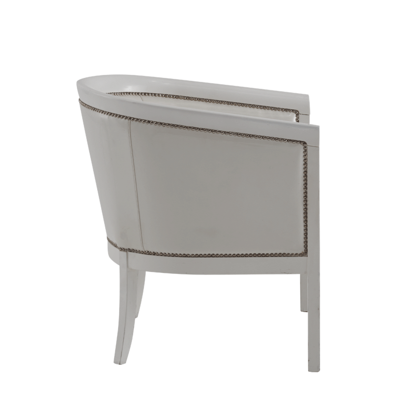 Divano Armchair in White with White Seat Pad
