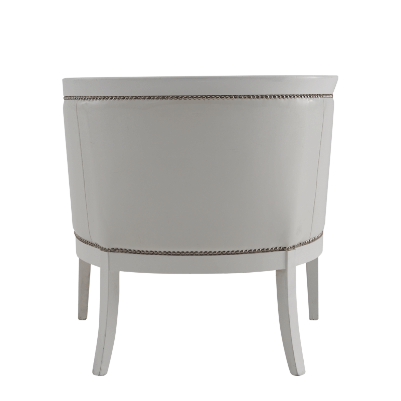 Divano Armchair in White with White Seat Pad