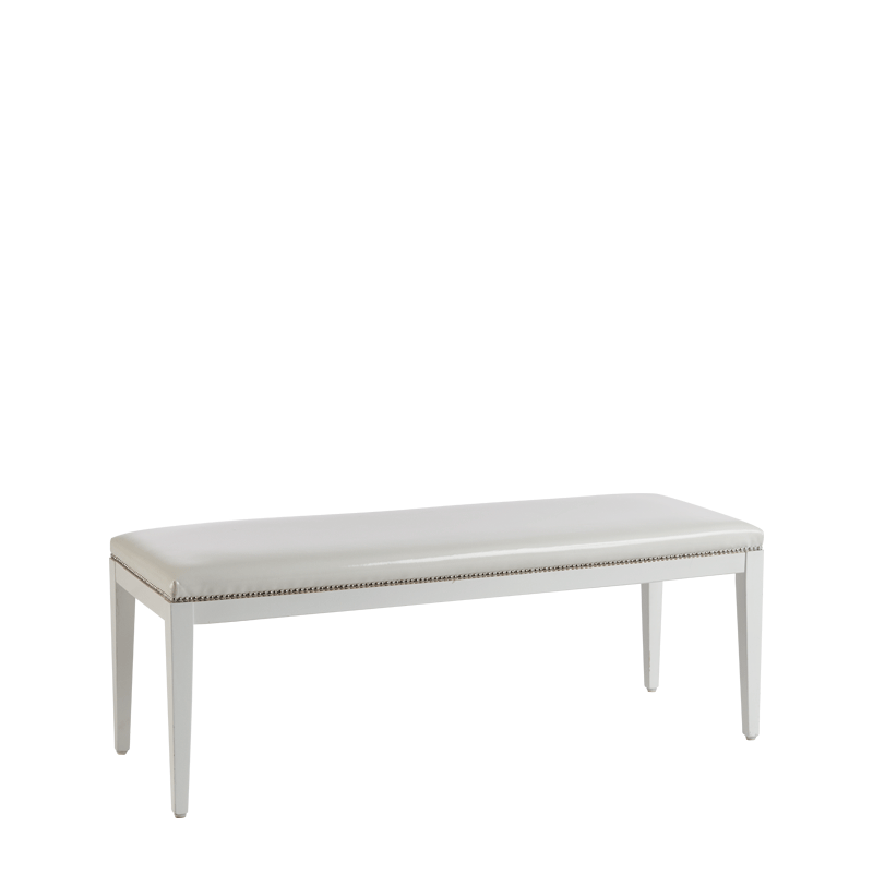 Divano Bench in White with White Seat Pad