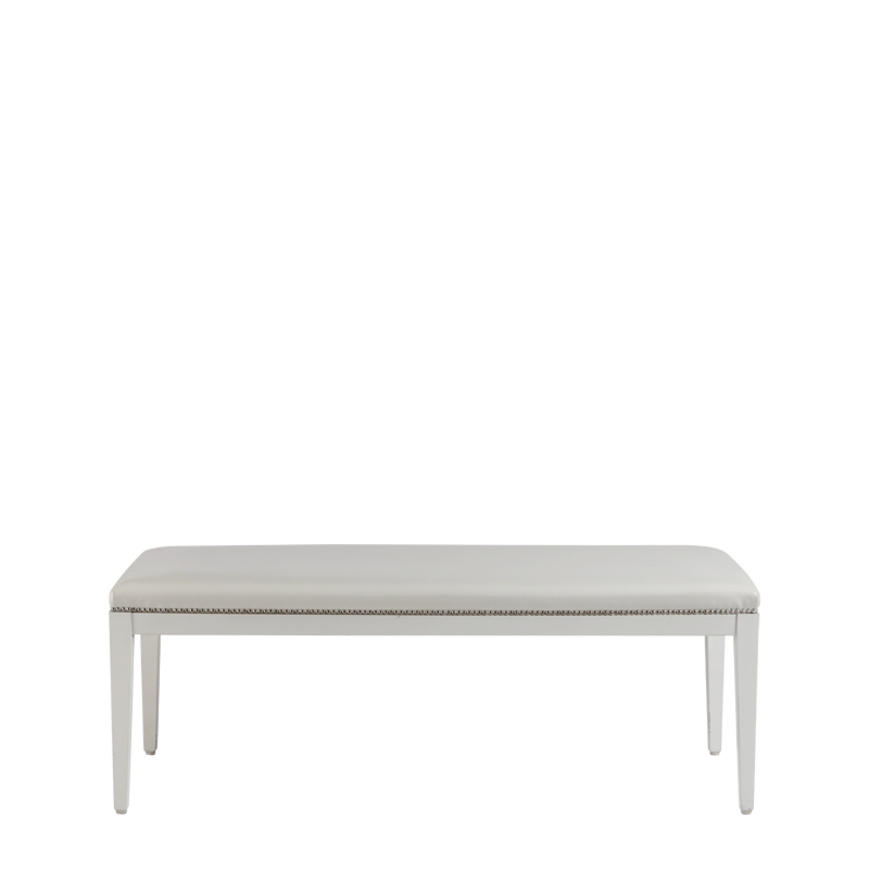 Divano Bench in White with White Seat Pad