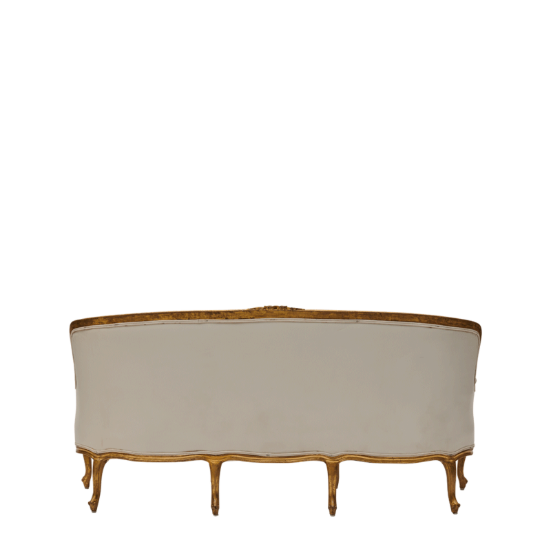 Empire Settee Sofa Gold Frame in Ivory