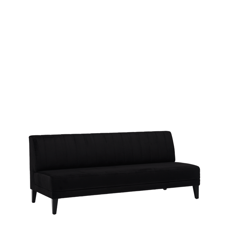 Infinito Straight Sofa in Black Velvet