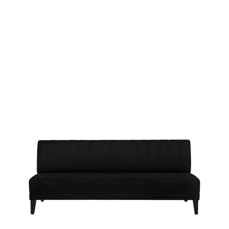 Infinito Straight Sofa in Black Velvet