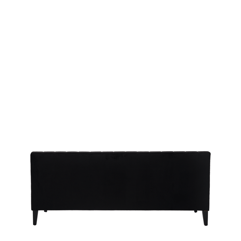 Infinito Straight Sofa in Black Velvet