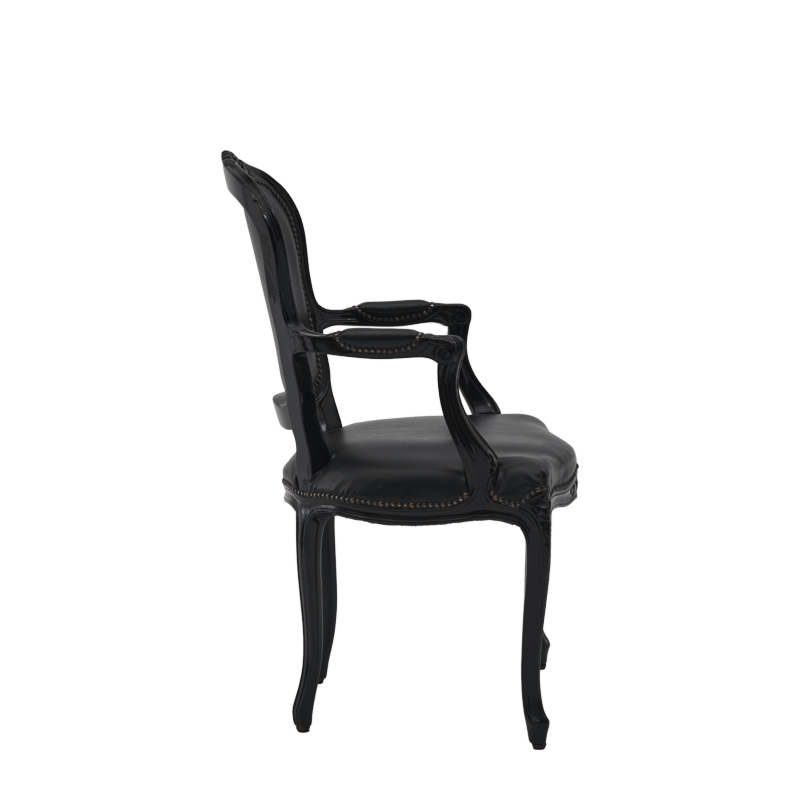 Lauren Armchair in Black with Black Seat Pad