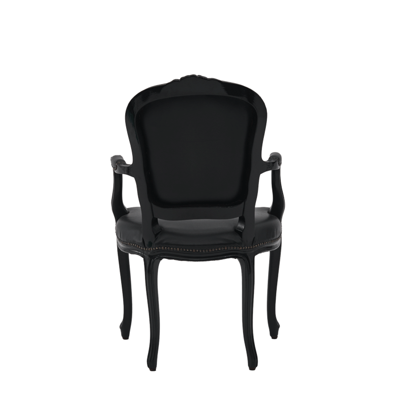 Lauren Armchair in Black with Black Seat Pad