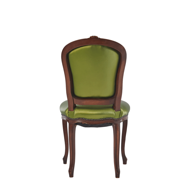 Lauren Chair in Brown with Chartreuse Green Seat Pad