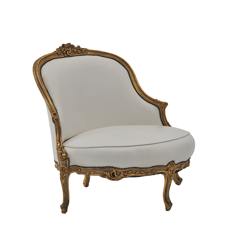 Leroy Armchair in white leather