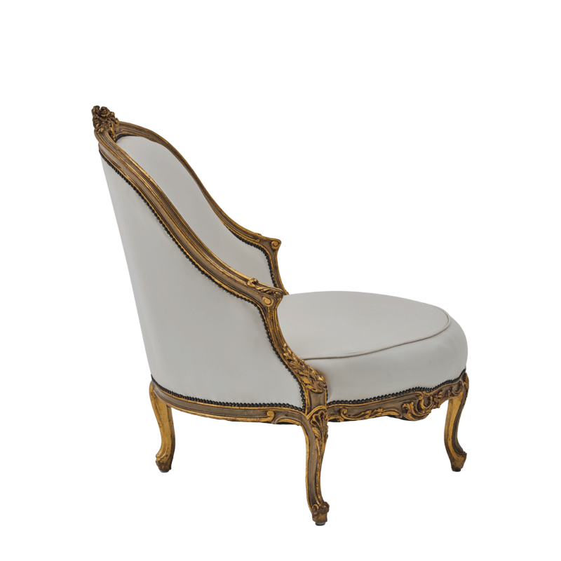 Leroy Armchair in white leather