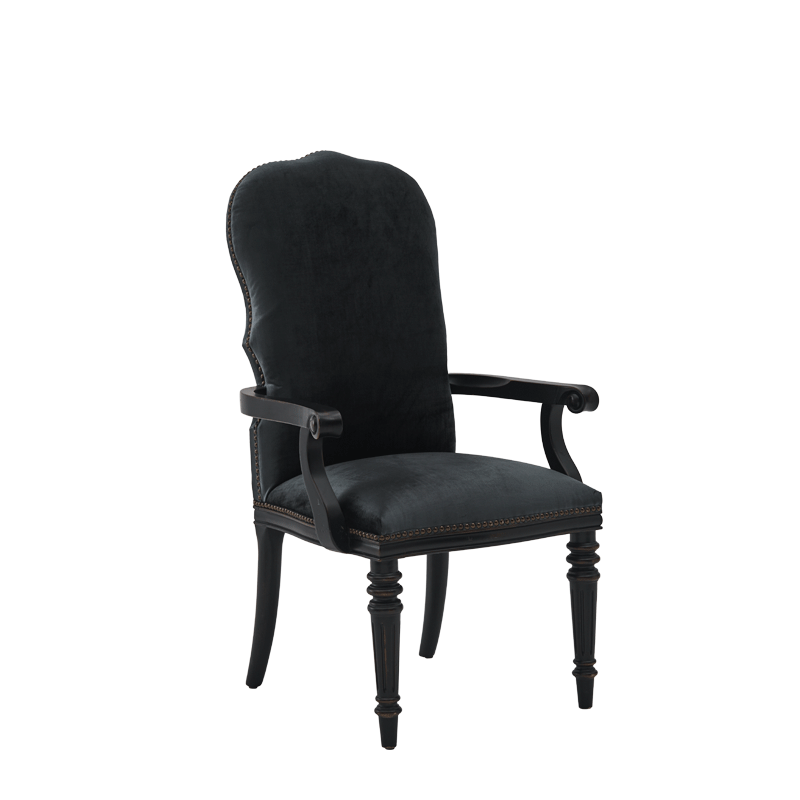 Lindy Armchair in Blue-Grey Velvet