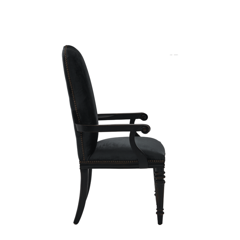 Lindy Armchair in Blue-Grey Velvet