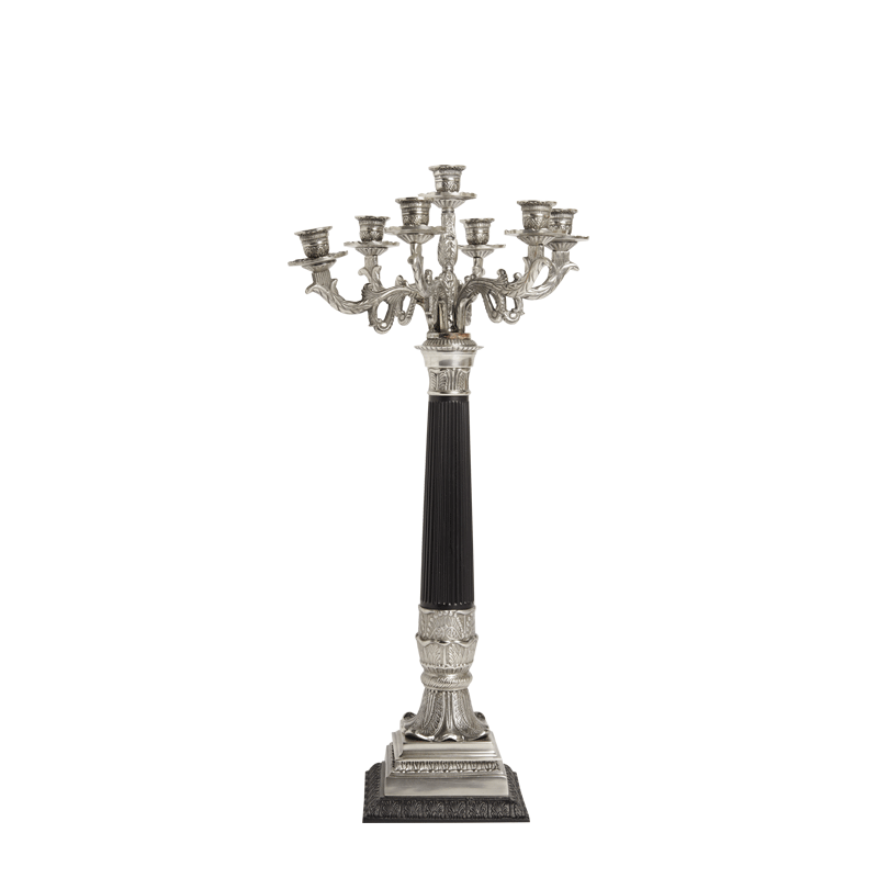 Luminaire 7 Arms Candelabra in Silver And Black