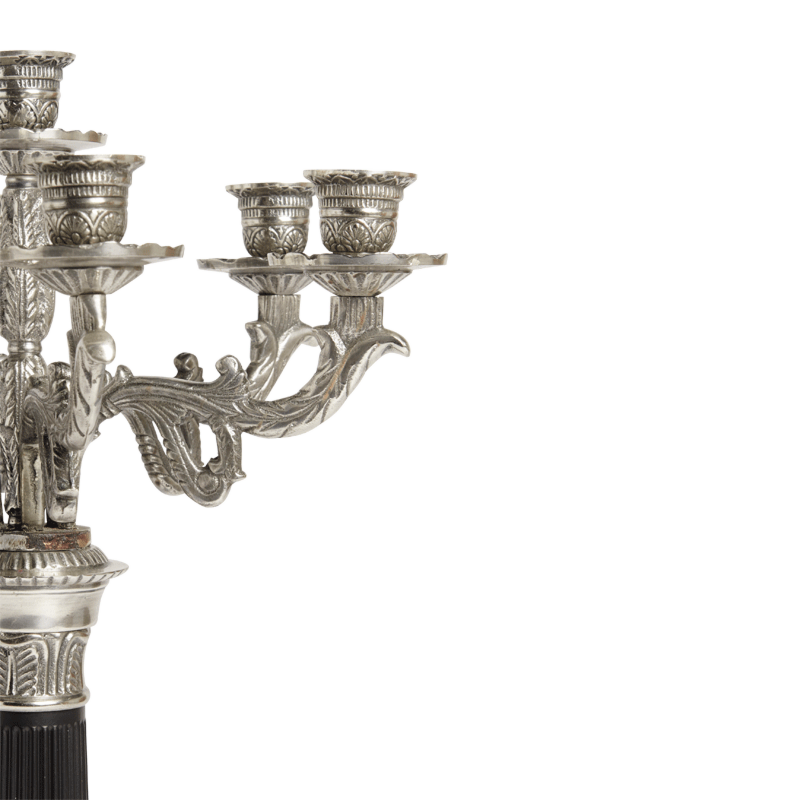 Luminaire 7 Arms Candelabra in Silver And Black