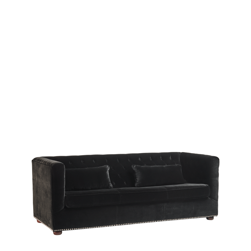 Merlot Sofa in Black Velvet