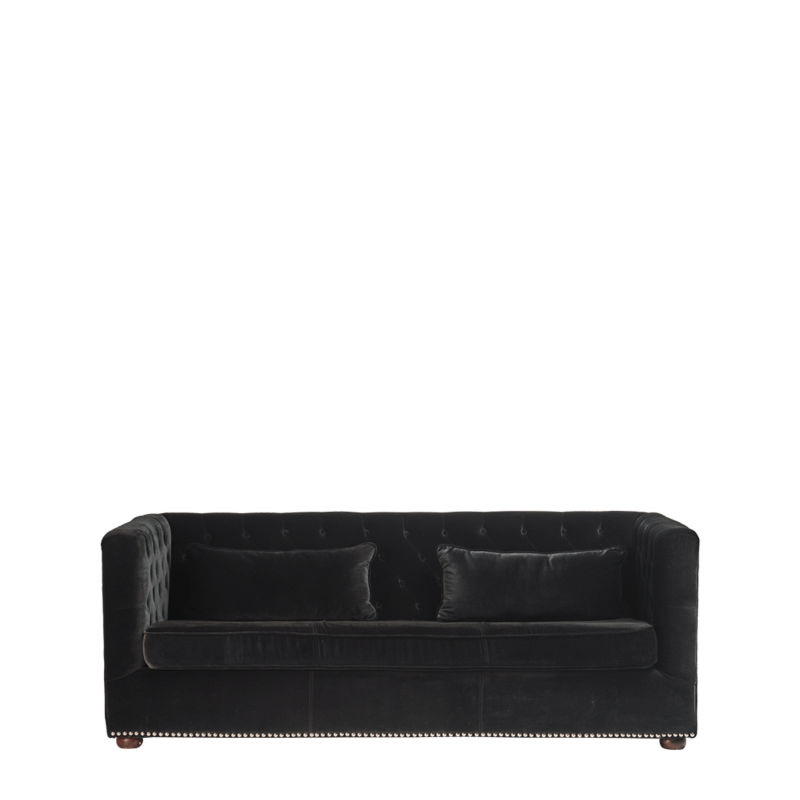 Merlot Sofa in Black Velvet