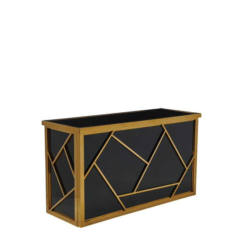 Mondrian Bar in Gold with Black Panels