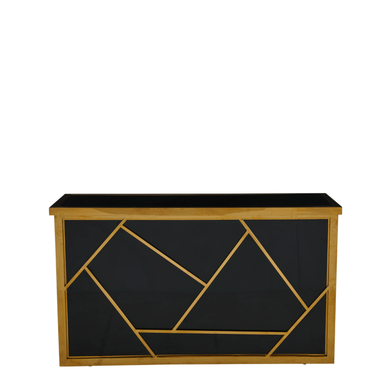 Mondrian Bar in Gold with Black Panels