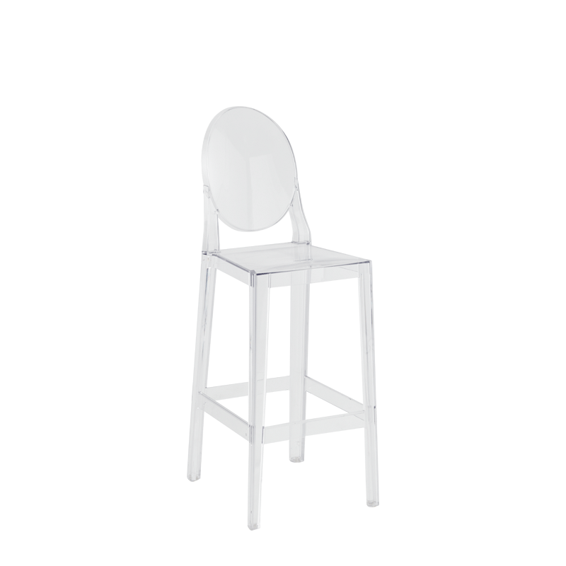 One More Please Bar Stool Round in Clear