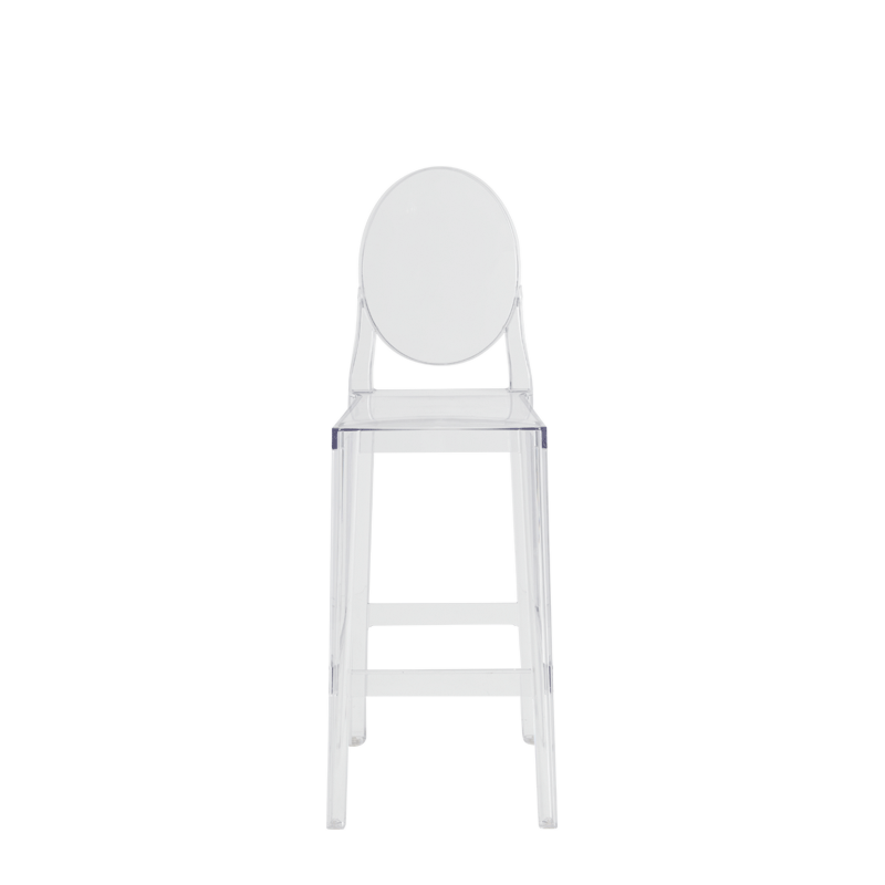 One More Please Bar Stool Round in Clear