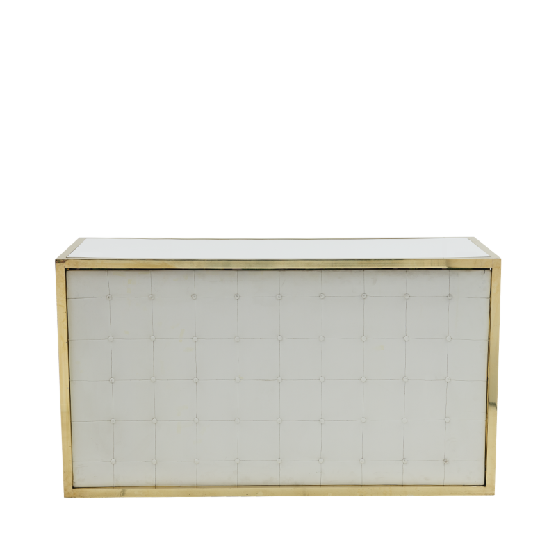 Unico Bar with Gold Frame and White Upholstered Panels 