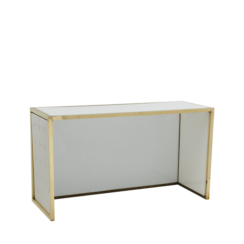 Unico Bar with Gold Frame and White Upholstered Panels 