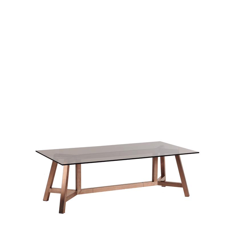 Washington Rectangular Coffee Table in Rose Gold