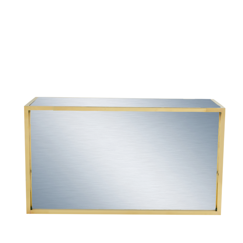 Unico Rectangular Bar with Gold Frame and Silver Panels