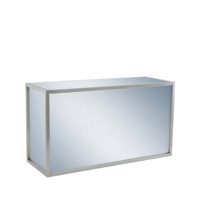 Unico Rectangular Bar - Stainless Steel Frame - Silver Panels
