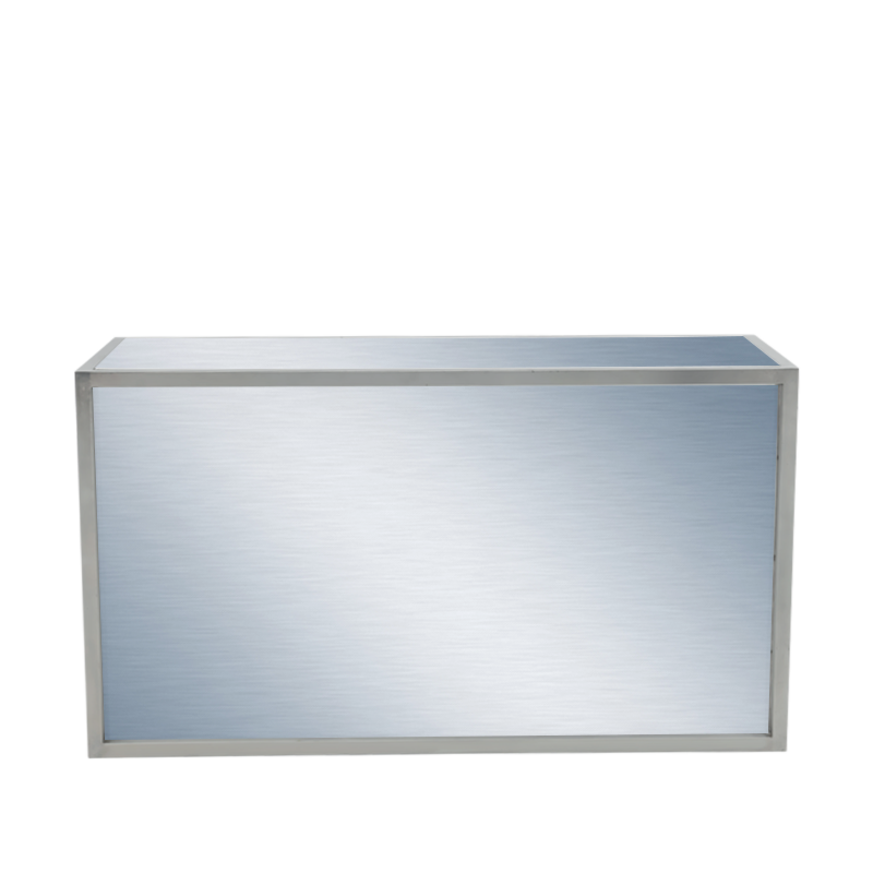 Unico Rectangular Bar - Stainless Steel Frame - Silver Panels