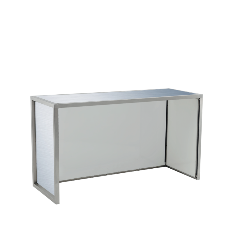 Unico Rectangular Bar - Stainless Steel Frame - Silver Panels