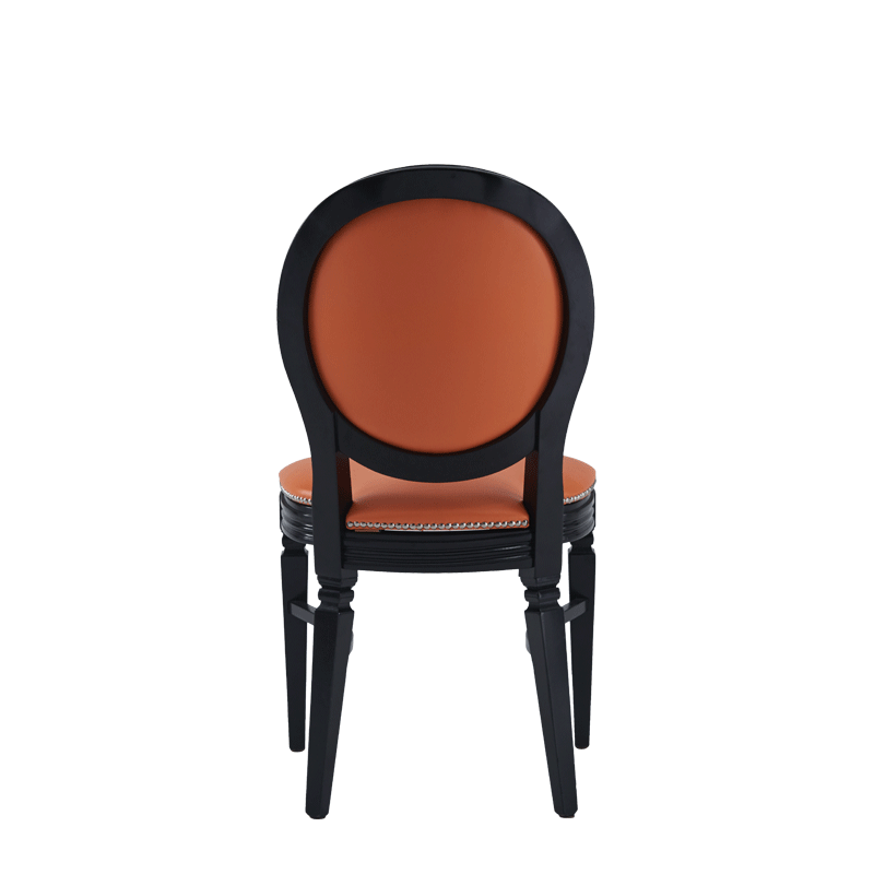 Chandelle Chair in Black with Orange Seat Pad
