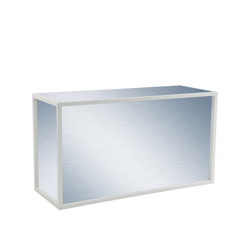 Unico Rectangular Bar with White Frame and Silver Panels