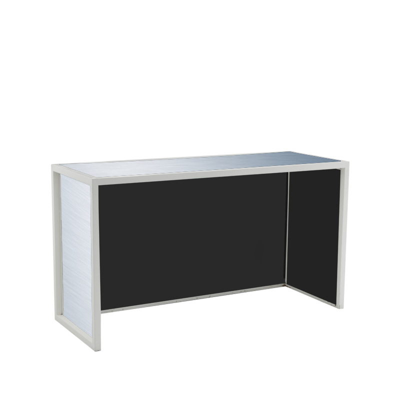 Unico Rectangular Bar with White Frame and Silver Panels