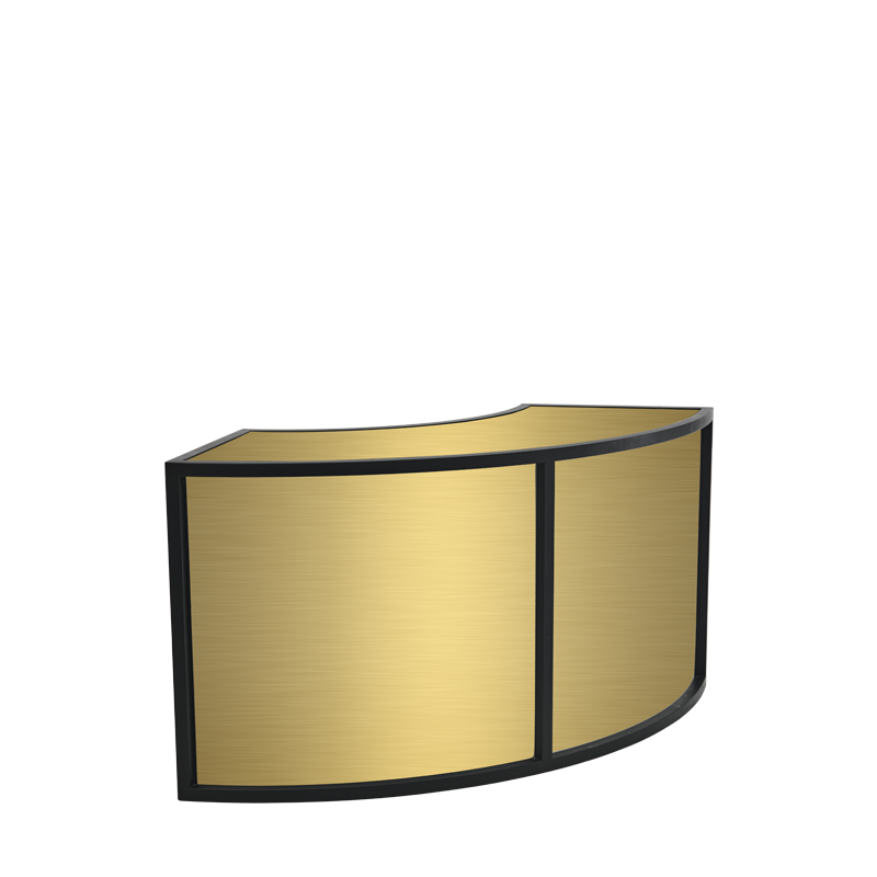Unico Curved Bar with Black Frame and Gold Panels