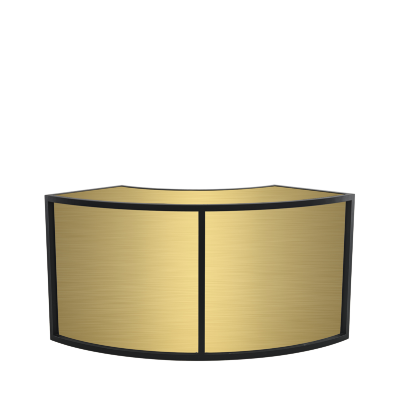 Unico Curved Bar with Black Frame and Gold Panels