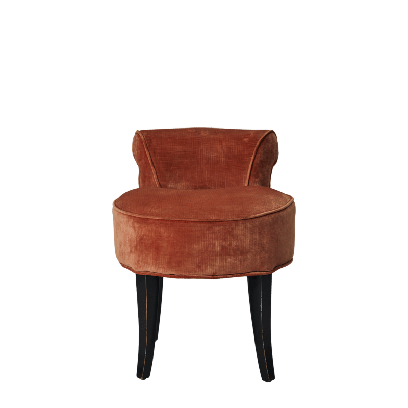 Belgravia Ottoman in Orange Velvet