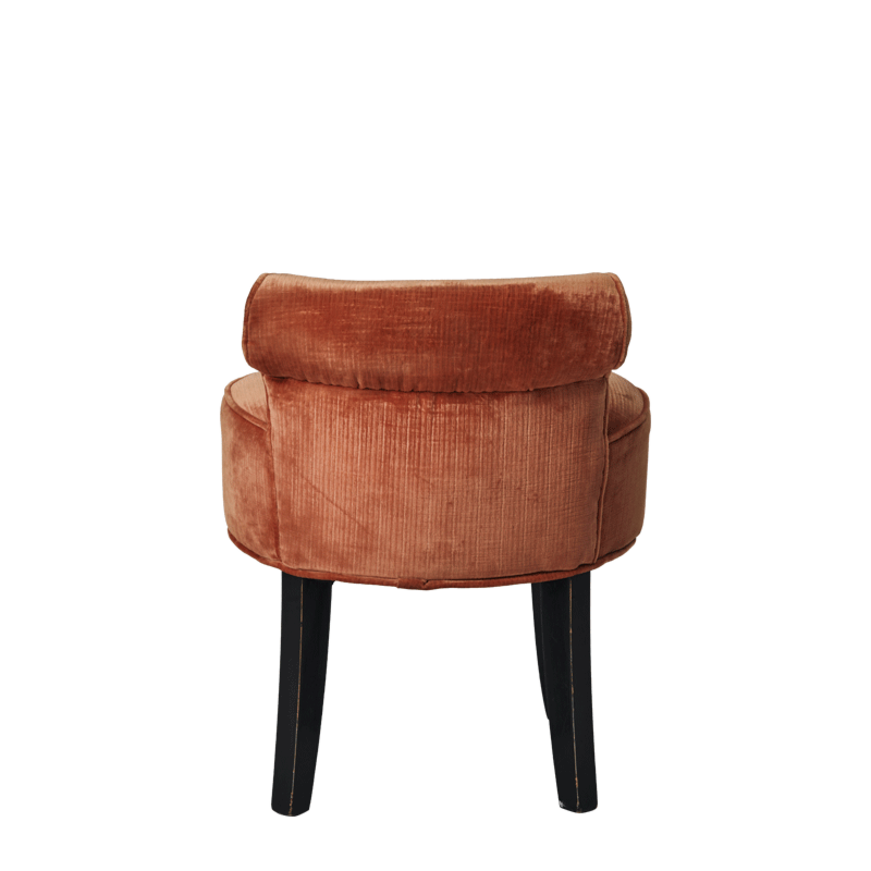 Belgravia Ottoman in Orange Velvet