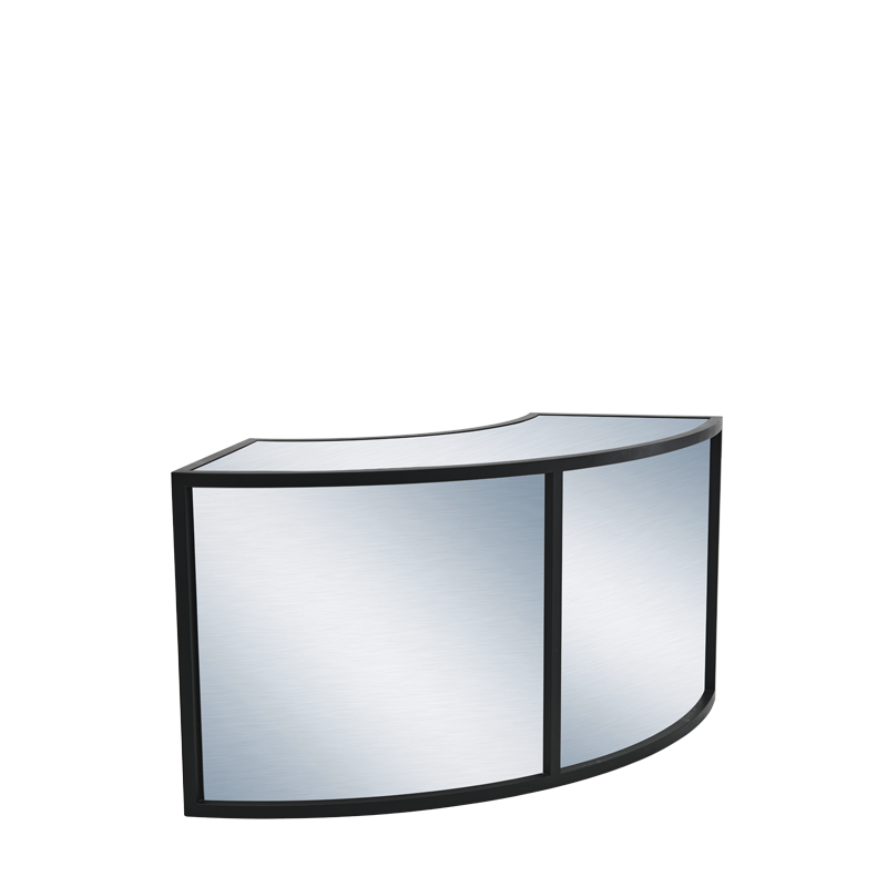 Unico Curved Bar with Black Frame and Silver Panels